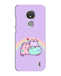 Чехол для Nokia C21 с картинкой «Радужные Пушины»