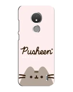 Чехол для Nokia C21 с картинкой «Pusheen логотип»