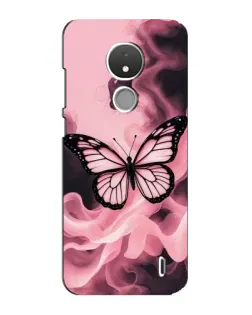 Чехол для Nokia C21 с картинкой «Бабочка в дыму»