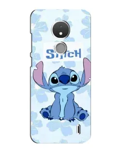 Чехол для Nokia C21 с картинкой «Stitch среди цветов»