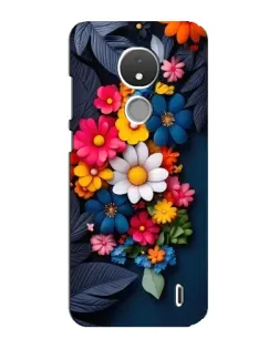 Чехол для Nokia C21 с картинкой «Цветочная феерия»
