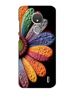 Чехол для Nokia C21 с картинкой «Радужный цветок»