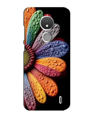 Чехол для Nokia C21 с картинкой «Радужный цветок»