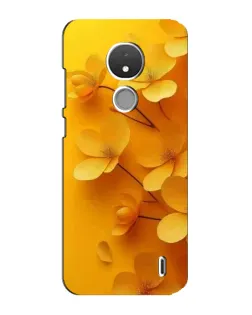 Чехол для Nokia C21 с картинкой «Золотые лепестки»