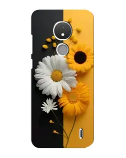 Чехол для Nokia C21 с картинкой «Подсолнух и ромашка»