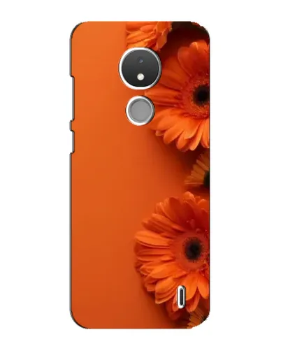Чехол для Nokia C21 с картинкой «Оранжевые герберы»