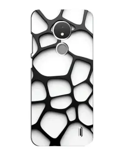Чехол для Nokia C21 с картинкой «Белая объемная сетка»