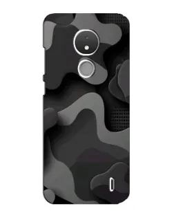 Чехол для Nokia C21 с картинкой «Темный абстрактный камуфляж»