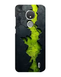 Чехол для Nokia C21 с картинкой «Салатовый разлом скалы»