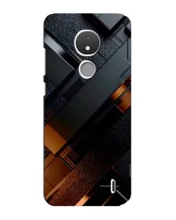 Чохол для Nokia C21 з картинкою «Чорні геометричні блоки»