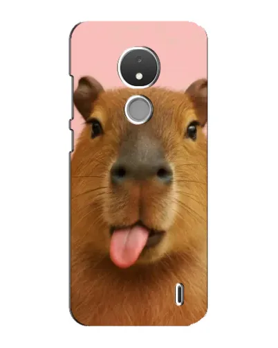 Чехол для Nokia C21 с картинкой «Капибара с языком»