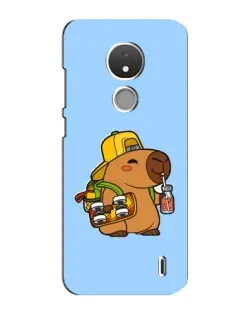Чехол для Nokia C21 с картинкой «Капибара на скейте»