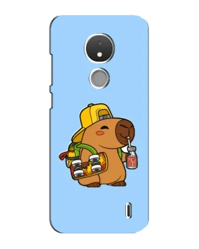 Чехол для Nokia C21 с картинкой «Капибара на скейте»