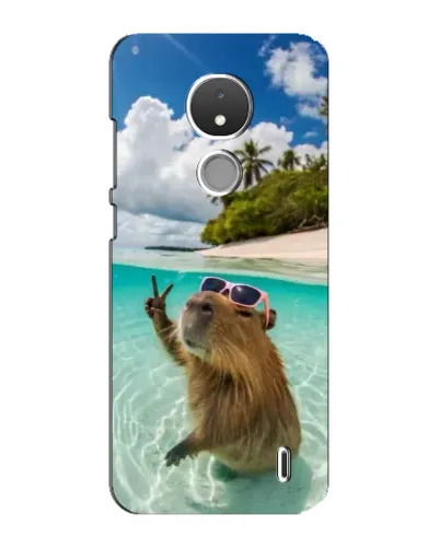 Чехол для Nokia C21 с картинкой «Капибара на море»