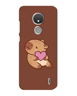 Чехол для Nokia C21 с картинкой «Капибара с сердцем»