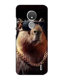 Чехол для Nokia C21 с картинкой «Капибара золотая цепь»
