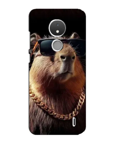 Чехол для Nokia C21 с картинкой «Капибара золотая цепь»