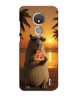 Чехол для Nokia C21 с картинкой «Капибара с пиццей»