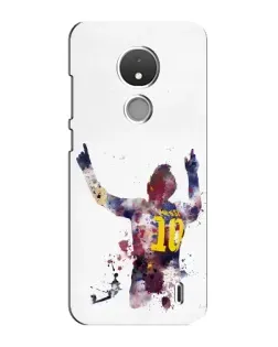 Чехол для Nokia C21 с картинкой «Акварельный Месси Барселона»