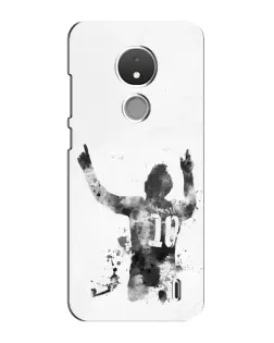 Чехол для Nokia C21 с картинкой «Черно-белый силуэт Месси» Чехол для Nokia C21 с картинкой «Черно-белый силуэт Месси»