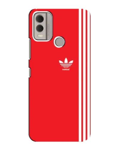 Чехол для Nokia C22 с картинкой «Красный минимализм Adidas»