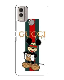 Чохол для Nokia C22 з картинкою «Міккі Маус Gucci — смуги»