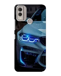 Чохол для Nokia C22 з картинкою «Погляд BMW з синіми фарами»