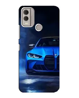 Чохол для Nokia C22 з картинкою «Блакитна BMW M4»