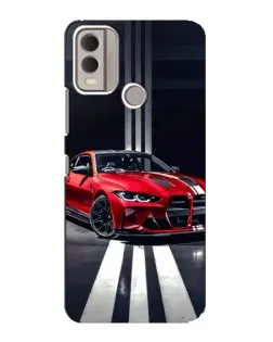 Чохол для Nokia C22 з картинкою «Червона BMW на дорозі»
