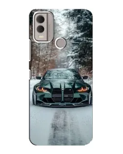 Чохол для Nokia C22 з картинкою «BMW у зимовому лісі»