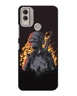 Чохол для Nokia C22 з картинкою «PUBG — вогняний силует»