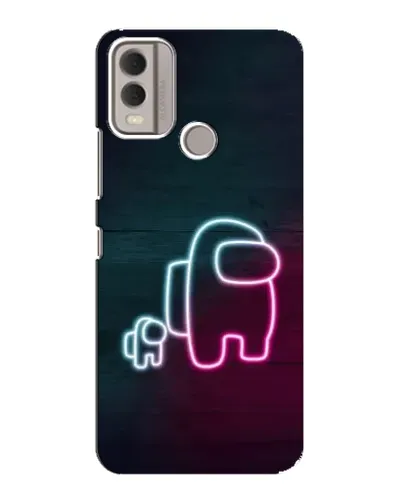 Чохол для Nokia C22 з картинкою «Among Us неон-арт»