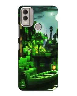 Чехол для Nokia C22 с картинкой «Minecraft лесной пейзаж»