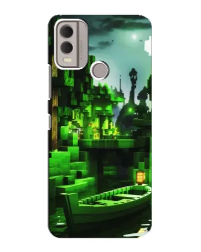Чохол для Nokia C22 з картинкою «Minecraft лісовий пейзаж»