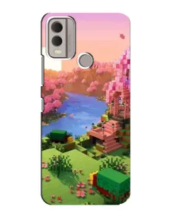 Чохол для Nokia C22 з картинкою «Рожеве дерево Minecraft»