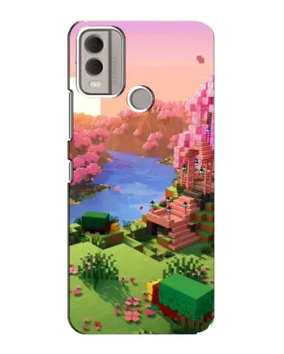 Чохол для Nokia C22 з картинкою «Рожеве дерево Minecraft»