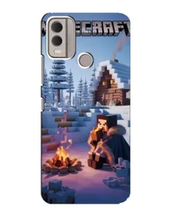 Чохол для Nokia C22 з картинкою «Зимовий Minecraft»