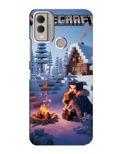 Чохол для Nokia C22 з картинкою «Зимовий Minecraft»