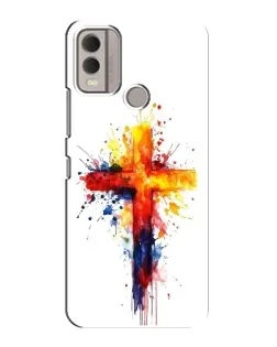 Чохол для Nokia C22 з картинкою «Акварельний хрест»