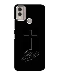 Чехол для Nokia C22 с картинкой «Графический крест Jesus»