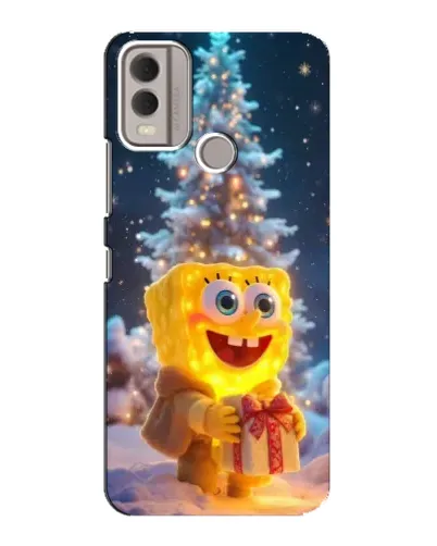Чехол для Nokia C22 с картинкой «Рождественский Спанч Боб»