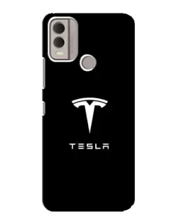 Чохол для Nokia C22 з картинкою «Tesla White Logo»