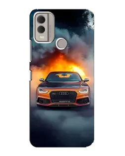 Чохол для Nokia C22 з картинкою «Audi у вогняному диму»