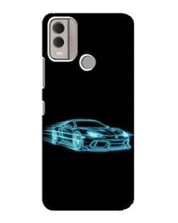 Чохол для Nokia C22 з картинкою «Неоновий контур Lamborghini»