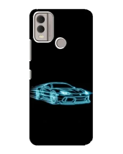 Чохол для Nokia C22 з картинкою «Неоновий контур Lamborghini»