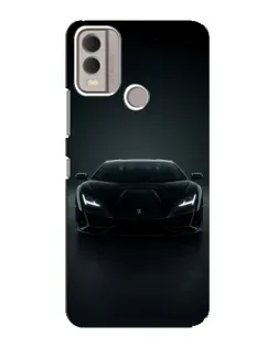 Чохол для Nokia C22 з картинкою «Чорний Lamborghini Aventador»