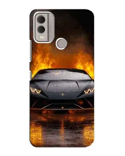 Чохол для Nokia C22 з картинкою «Lamborghini у вогні»