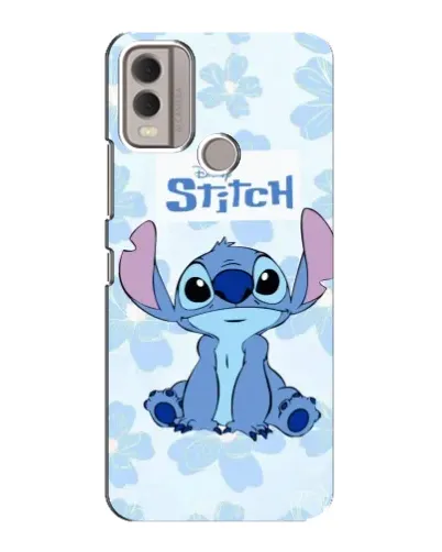 Чехол для Nokia C22 с картинкой «Stitch среди цветов»