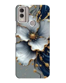 Чохол для Nokia C22 з картинкою «Біла квітка та золотий флюїд»