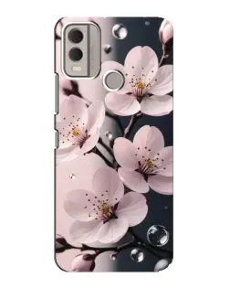 Чохол для Nokia C22 з картинкою «Ніжня сакура та краплі»